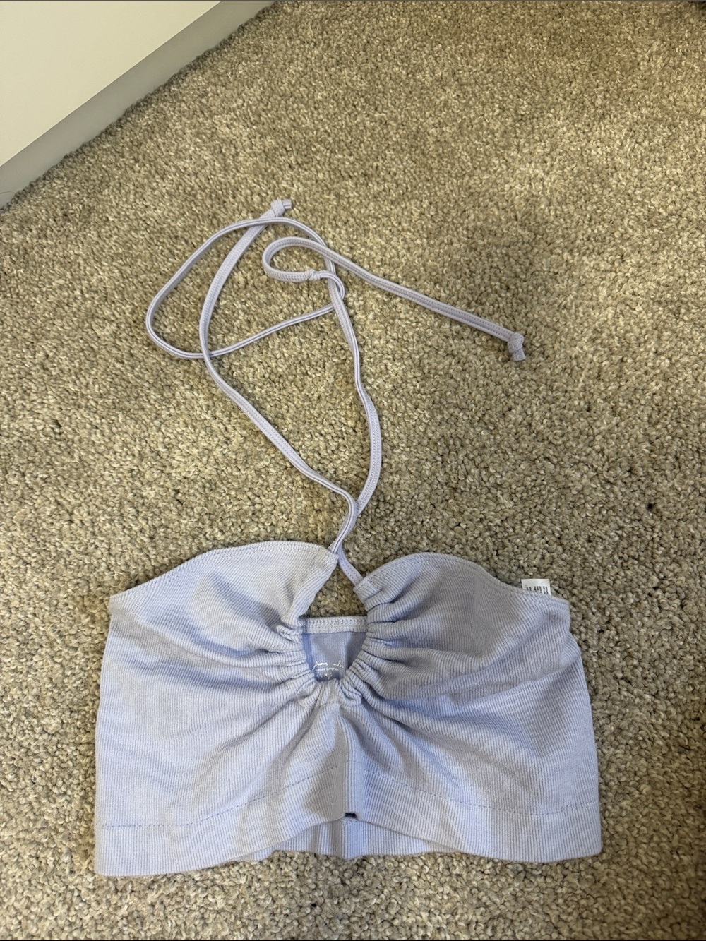 Out from Under Light Lavender Bandeau Top with Halter Tie